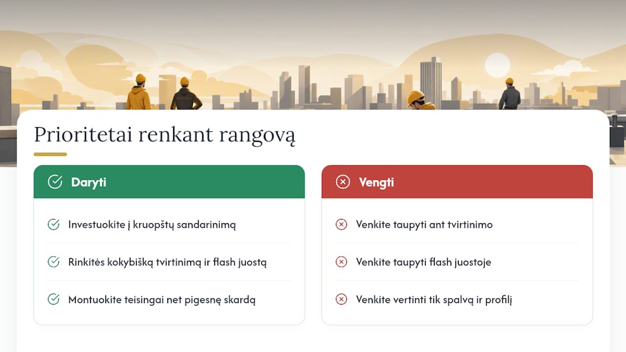 Schema, ką patikrinti prieš renkantis parapeto skardinimo rangovą