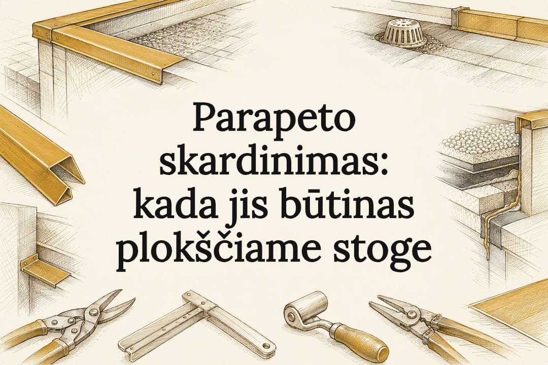 Parapeto skardinimo iliustracija
